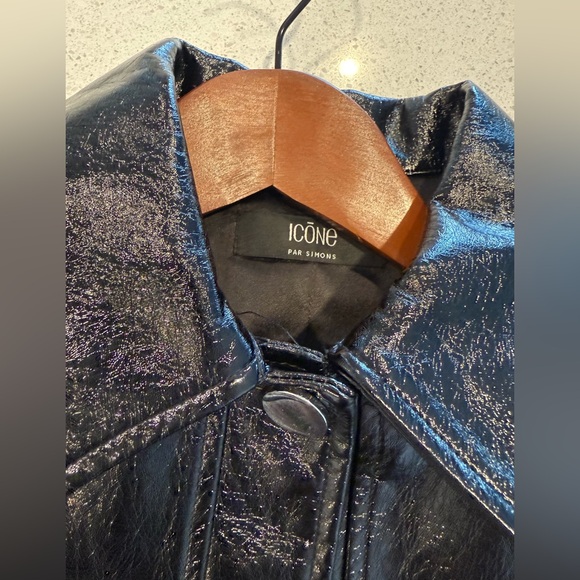 Faux cuir fake leather glossy black jacket - Picture 11 of 14